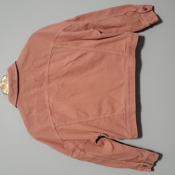 Stradivarius jacket women's size small S pink corduroy cropped crop - Picture 6 of 9